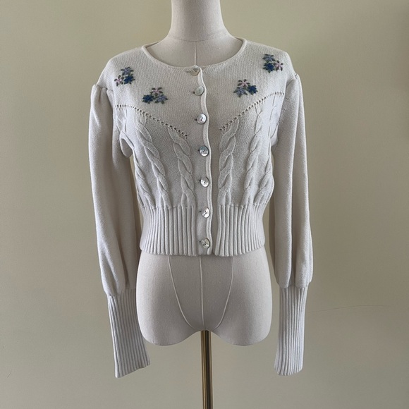 Wilfred Sweaters - Wilfred cream embroidered cardigan size small